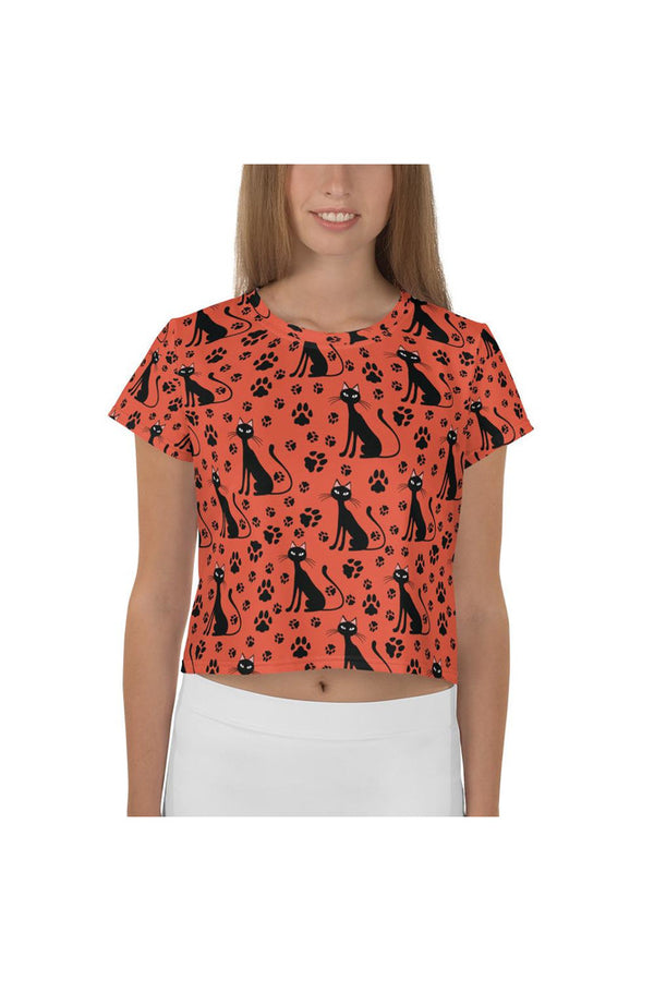 Scaredy-Cat All-Over Print Crop Tee - Objet D'Art