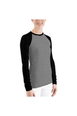 Micro Houndstooth Women's Rash Guard - Objet D'Art