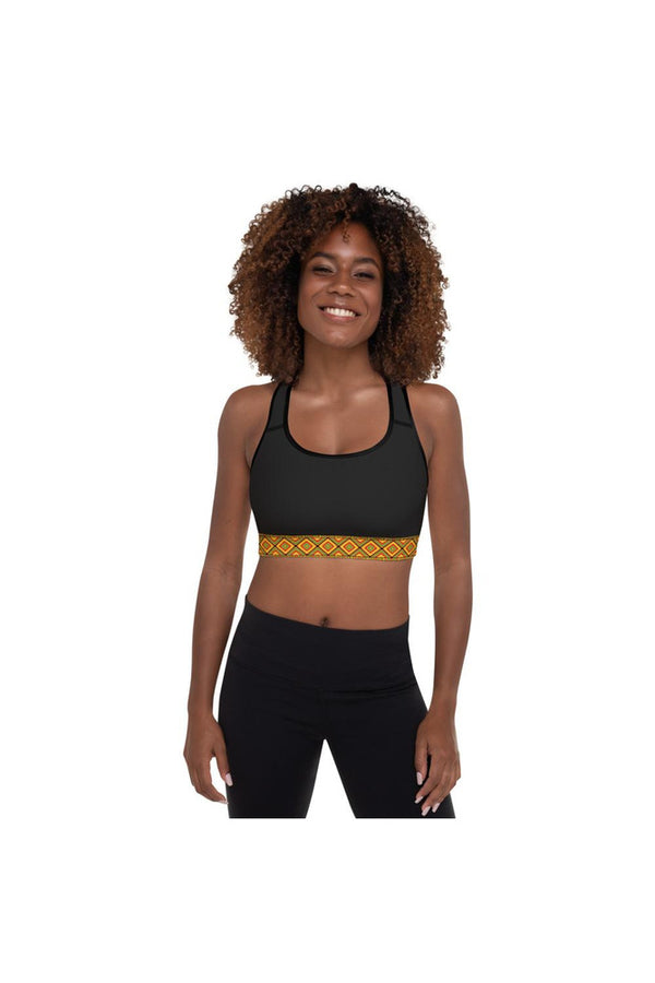 Kente Print Padded Sports Bra - Objet D'Art