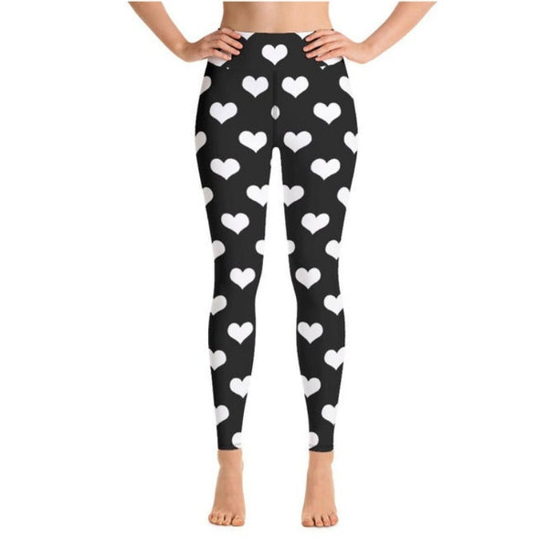 Heart Print Yoga Leggings - Objet D'Art