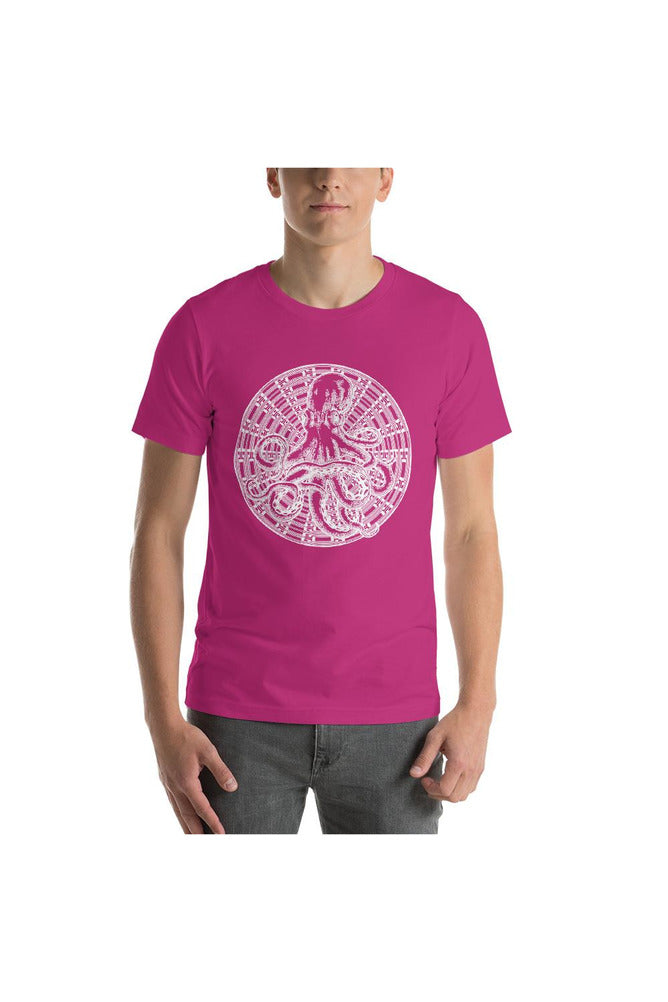 Octopus In Hiding 3001 Unisex Short Sleeve Jersey T-Shirt with Tear Away Label - Objet D'Art