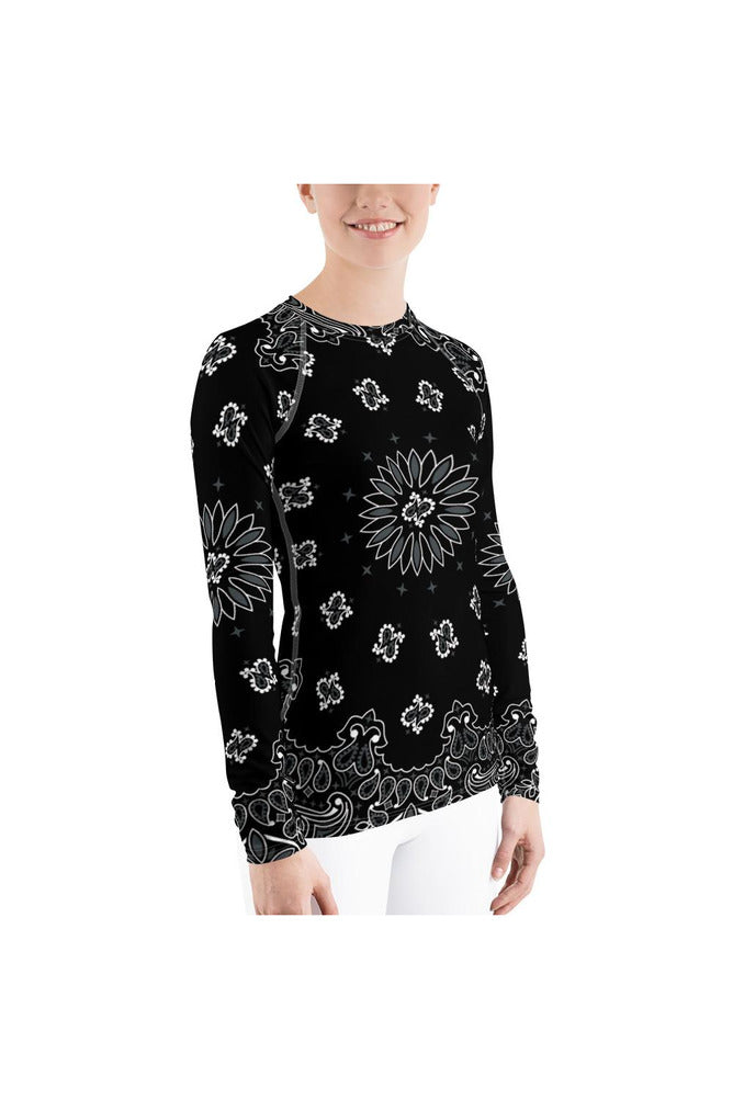 Classic Black Bandana Women's Rash Guard - Objet D'Art