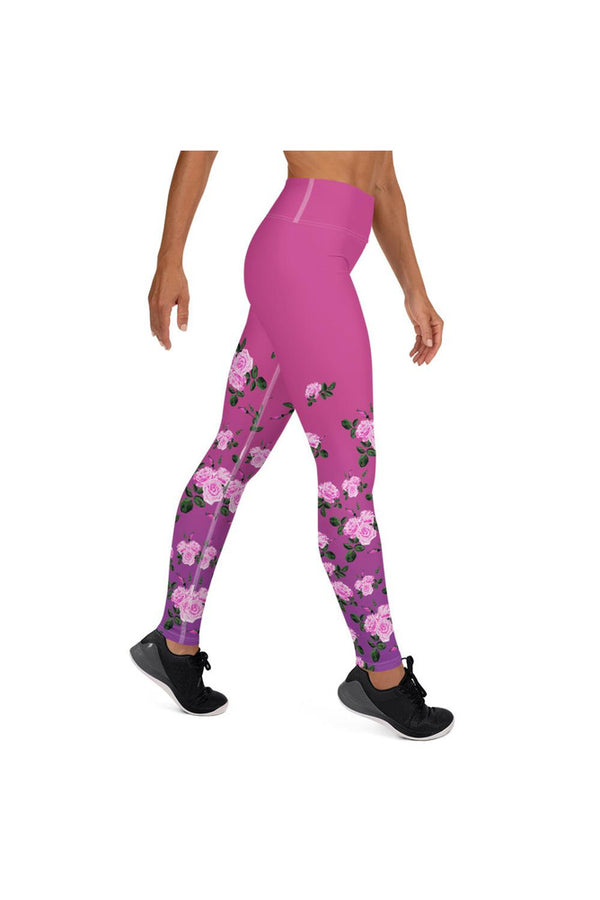 Rising Rose Yoga Leggings - Objet D'Art