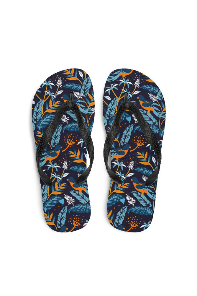 Turmeric-Chested Tropical Bird Flip-Flops - Objet D'Art