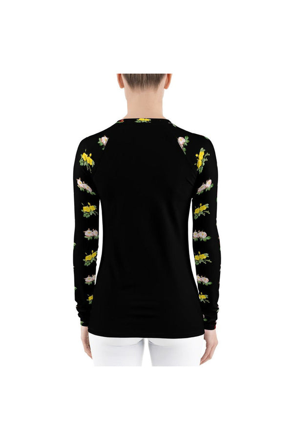 Floral Women's Rash Guard - Objet D'Art