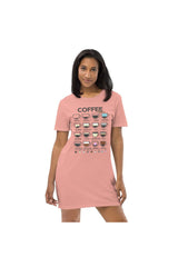 Coffee Types Organic cotton t-shirt dress - Objet D'Art