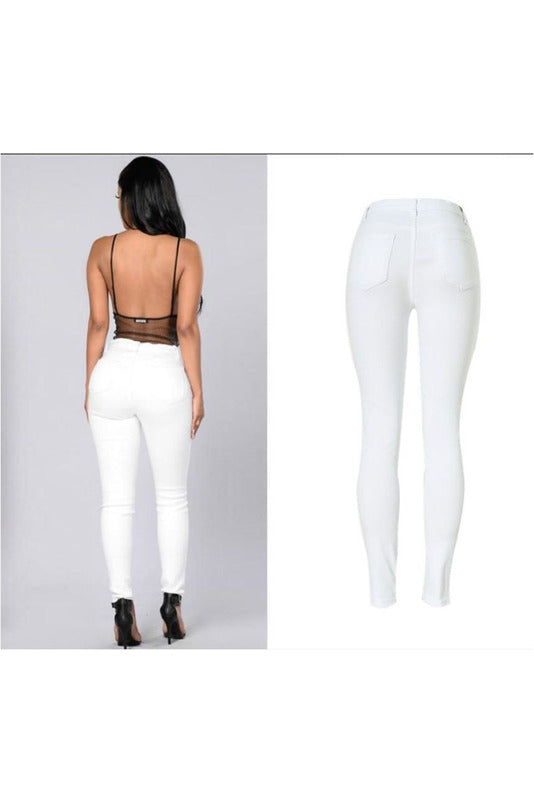 High Waist Elastic Women Jeans - Objet D'Art