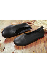 Genuine Leather Flat Shoes - Objet D'Art