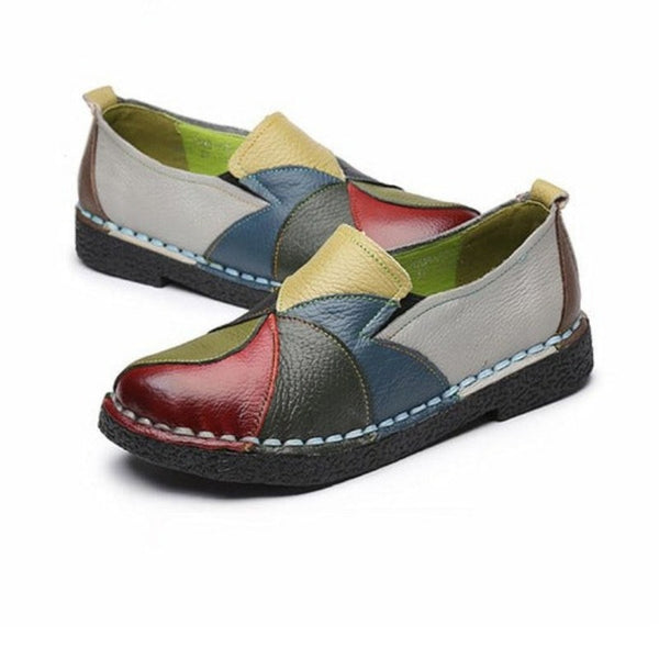 Colorful Non Slip Genuine Leather Flats - Objet D'Art