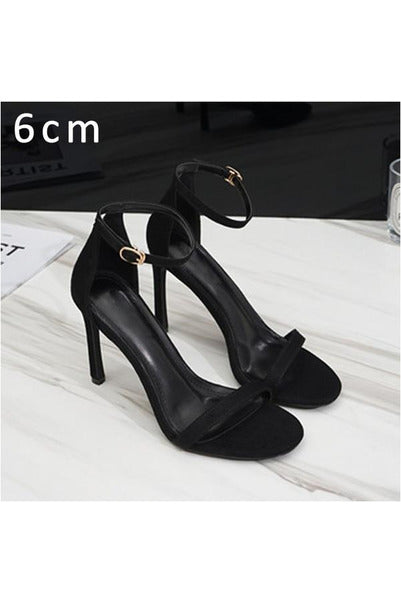 Leather Peep Toes Buckle Strap High Heels - Objet D'Art