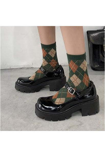 Leather Japanese-style Mary Jane Retro platform shoes - Objet D'Art