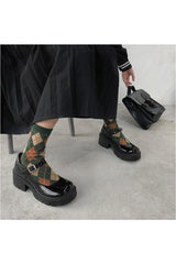Leather Japanese-style Mary Jane Retro platform shoes - Objet D'Art