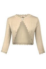 3/4 Sleeve One Button Flat-Knitted Bolero/Shrug  Jacket - Objet D'Art