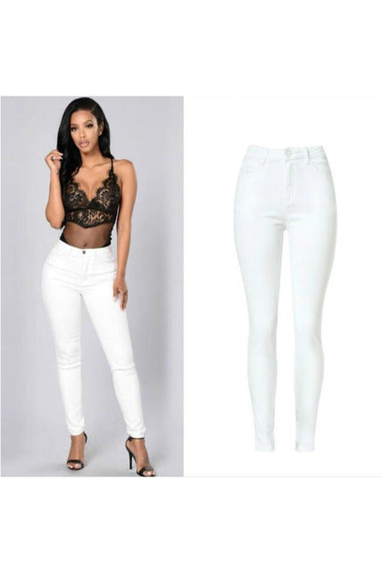 High Waist Elastic Women Jeans - Objet D'Art