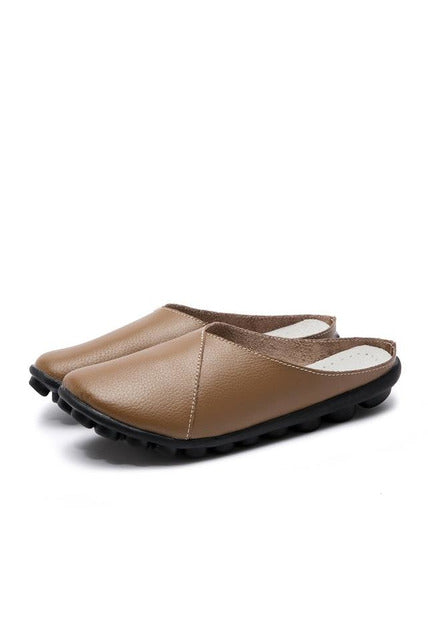 Genuine Leather Slip on Flats - Objet D'Art