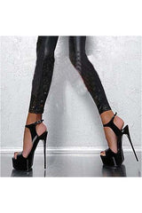 Aneikeh Hot Sales 2021 Summer Style Sexy 16cm Women Sandals High Heels Open Toe Buckles Nightclub Party Shoe Black Big Size 15 - Objet D'Art