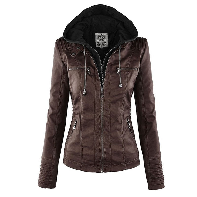 Faux Leather Motorcycle Jacket Women - Objet D'Art