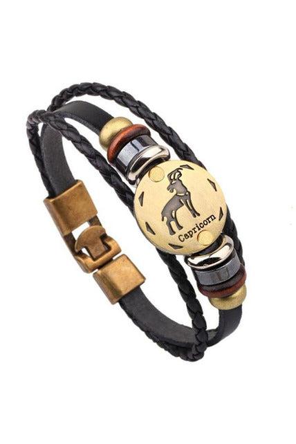 Zodiac Constellations Leather Bracelets - Objet D'Art
