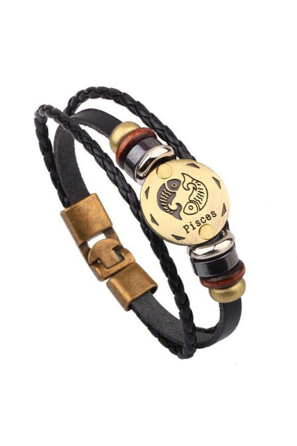 Zodiac Constellations Leather Bracelets - Objet D'Art
