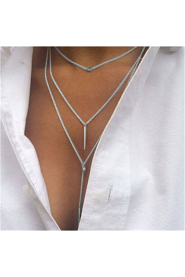 Women Tassel Multilayer Necklace Elegant Chain Jewelry SL - Objet D'Art