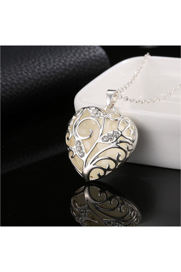 Magic Medallion Cage Teardrop Oil Glitter Diffuser Necklace In The Dark A - Objet D'Art Online Retail Store