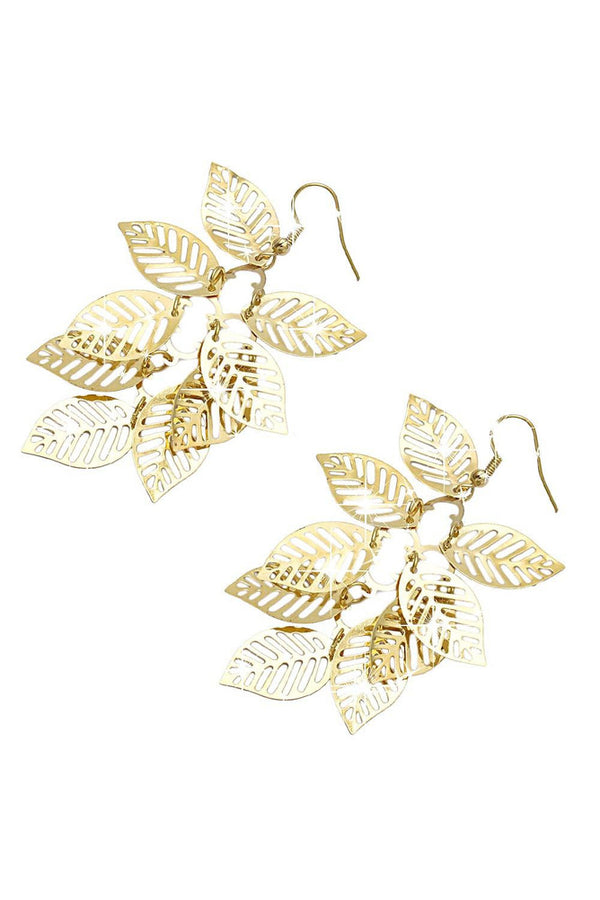 Vintage Retro Bohemian Tassel Leaf Earrings - Objet D'Art