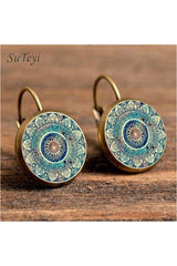 Henna Crystal Mandala Earrings - Objet D'Art
