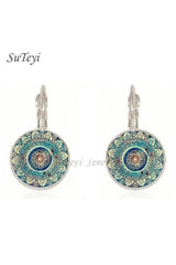 Henna Crystal Mandala Earrings - Objet D'Art