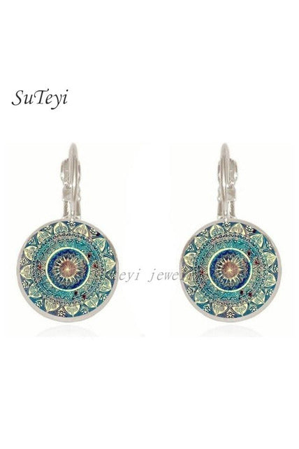 Henna Crystal Mandala Earrings - Objet D'Art