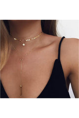 Tiny Heart Necklace for Women SHORT Chain Heart star Pendant Necklace Gift Ethnic Bohemian Choker Necklace drop shipping A64 - Objet D'Art