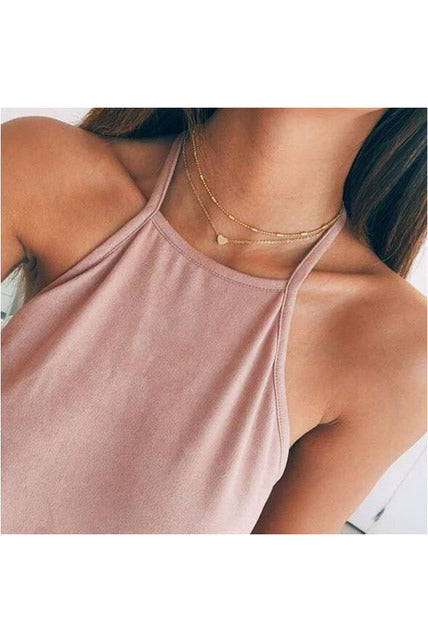 Tiny Heart Necklace for Women SHORT Chain Heart star Pendant Necklace Gift Ethnic Bohemian Choker Necklace drop shipping A64 - Objet D'Art