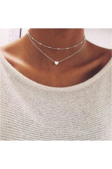 Tiny Heart Necklace for Women SHORT Chain Heart star Pendant Necklace Gift Ethnic Bohemian Choker Necklace drop shipping A64 - Objet D'Art