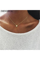 Tiny Heart Necklace for Women SHORT Chain Heart star Pendant Necklace Gift Ethnic Bohemian Choker Necklace drop shipping A64 - Objet D'Art