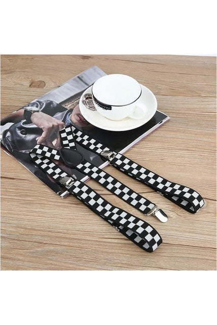 Adjustable Elasticated Adult Suspender Straps Y Shape Clip-on - Objet D'Art