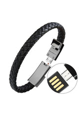 Tragbares Mini-Micro-USB-Armband-Ladegerät aus Leder für den Außenbereich – Objet D'Art