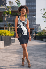 Sitting Cat Bodycon Dress - Objet D'Art