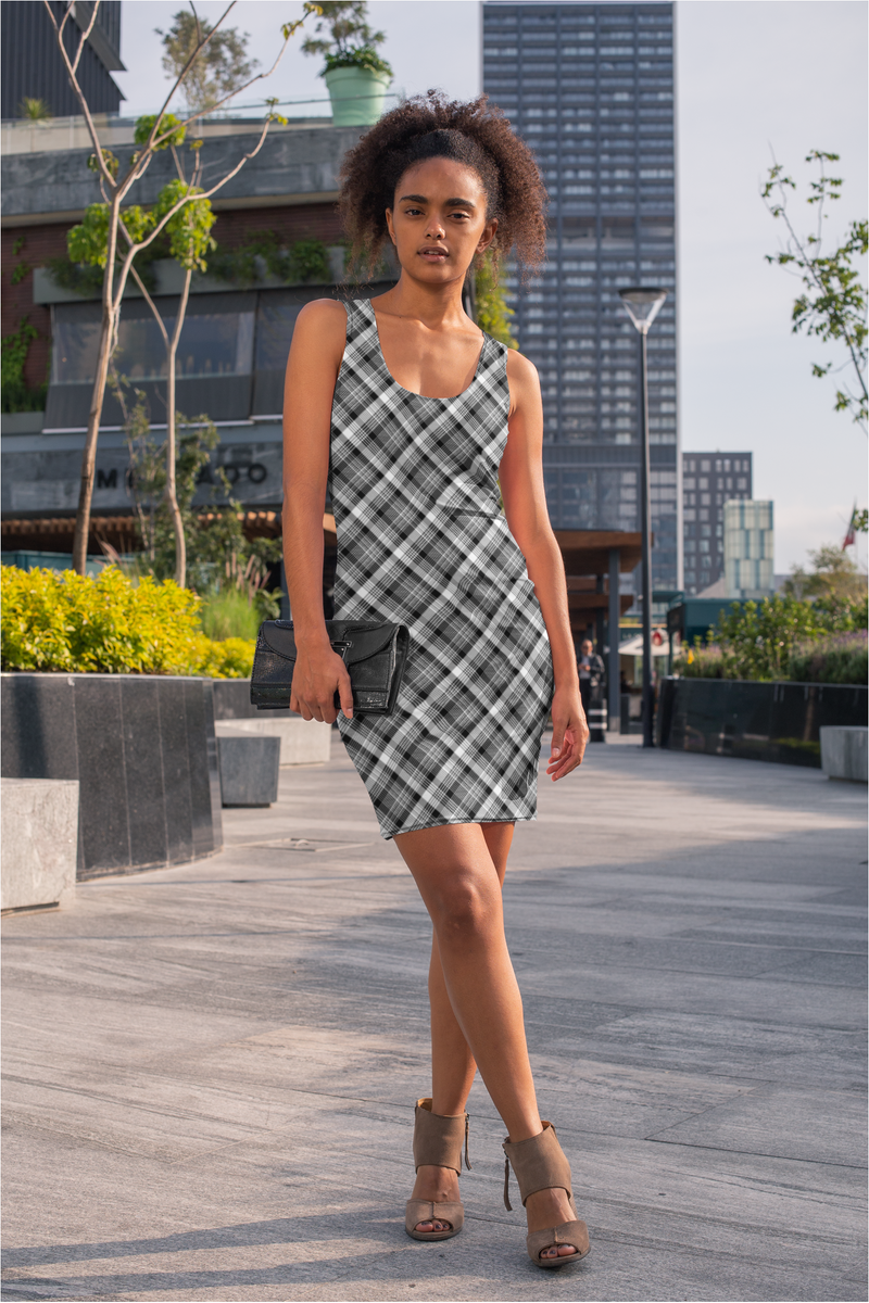 Tartan Black Sublimation Cut & Sew Dress - Objet D'Art