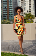 Sunset Bauhaus Sublimation Cut & Sew Dress - Objet D'Art