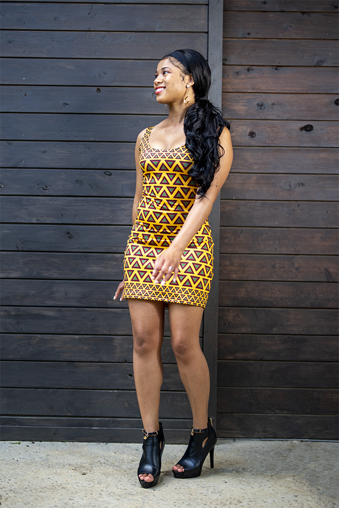 African Print Bodycon Dress - Objet D'Art