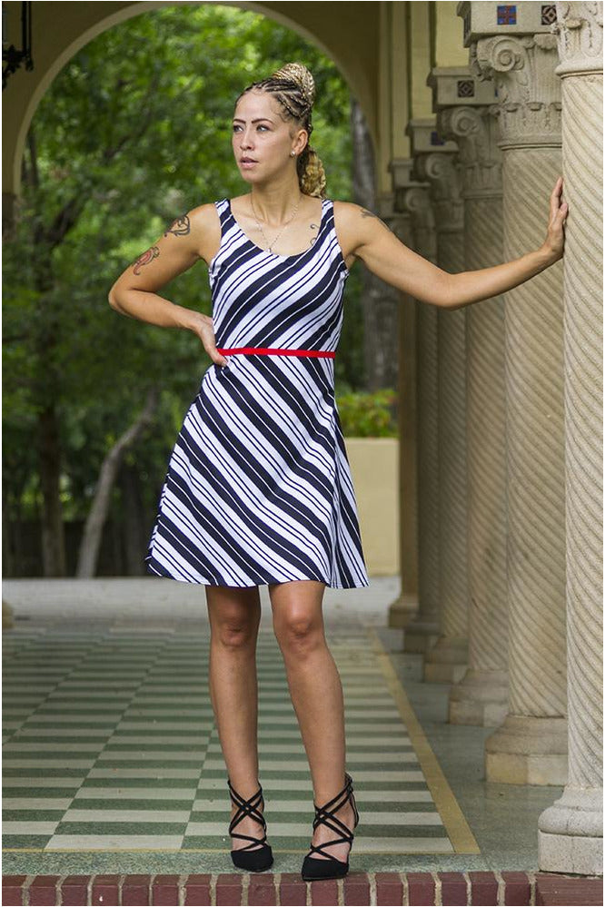 Stripe Tease Flare Dress - Objet D'Art