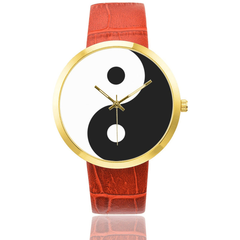 YIN YANG WATECH 2 Women's Golden Leather Strap Watch(Model 212) - Objet D'Art