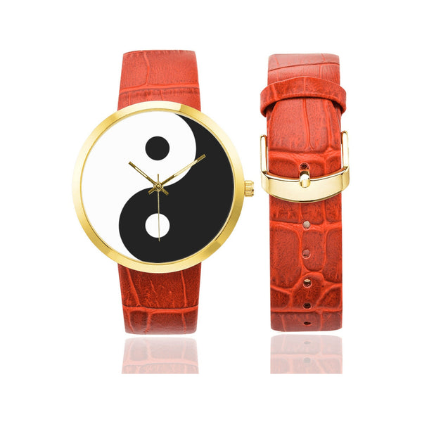 YIN YANG WATECH 2 Women's Golden Leather Strap Watch(Model 212) - Objet D'Art