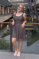 Valentine's Day Candy Print Thea Sleeveless Skater Dress - Objet D'Art