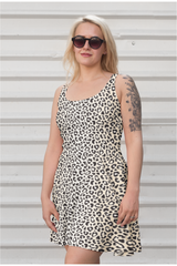 Leopard Light Thea Sleeveless Skater Dress - Objet D'Art