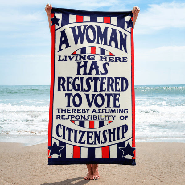 Vintage Woman Has Registered to Vote Towel - Objet D'Art