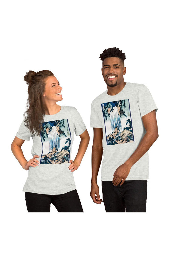 Yoro Waterfall in Mino Province by Katsushika Hokusai Short-Sleeve Unisex T-Shirt - Objet D'Art