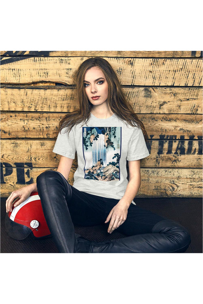 Yoro Waterfall in Mino Province by Katsushika Hokusai Short-Sleeve Unisex T-Shirt - Objet D'Art