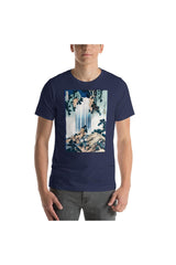 Yoro Waterfall in Mino Province by Katsushika Hokusai Short-Sleeve Unisex T-Shirt - Objet D'Art