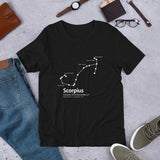 Camiseta unisex de manga corta de la constelación de Scorpius - Objet D'Art