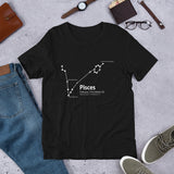 Kurzärmeliges Unisex-T-Shirt mit Sternbild Fische – Objet D'Art
